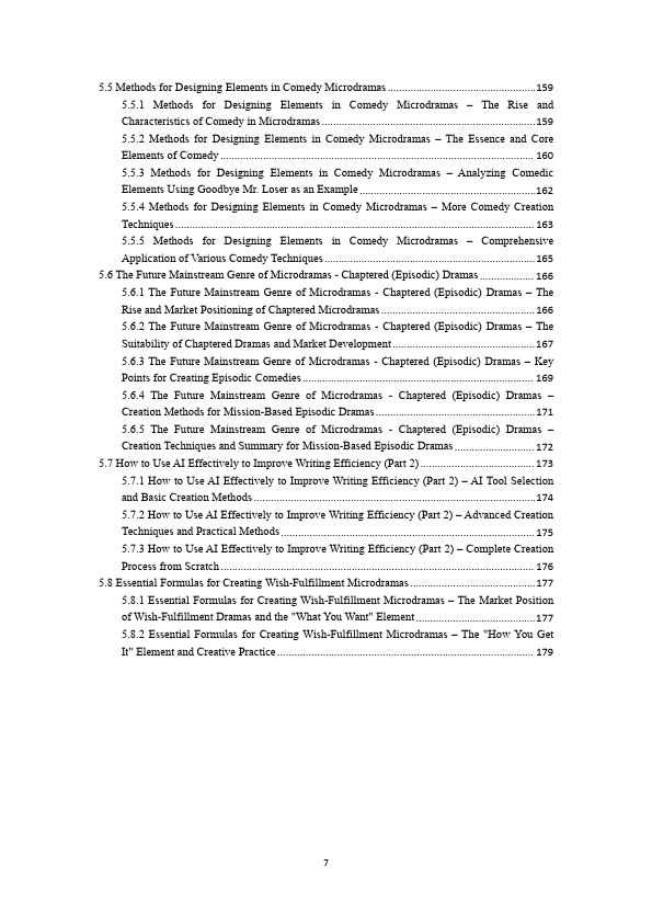 Table of contents page 6